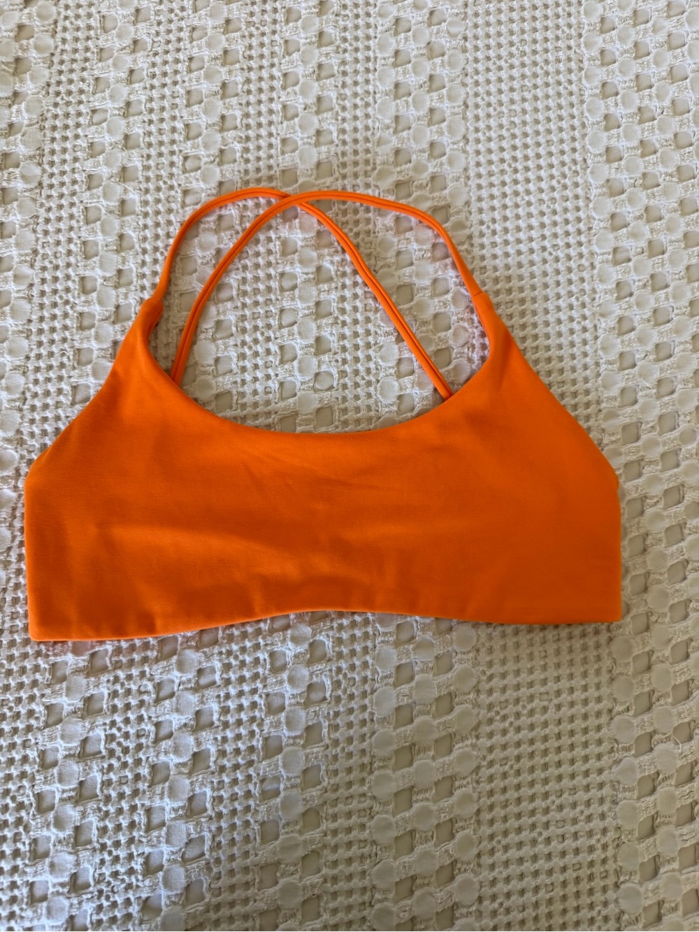 Women's Orange Strappy Crop Top - Sleek Halter Style